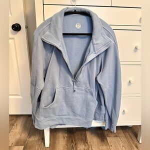 Baby blue lululemon scuba funnel neck oversized half zip
